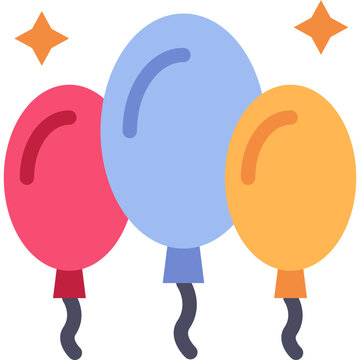colorful balloons floating party celebration clip art preview