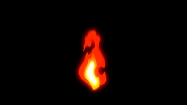 Cartoon Fire Action Element FX with swaying flame element effects