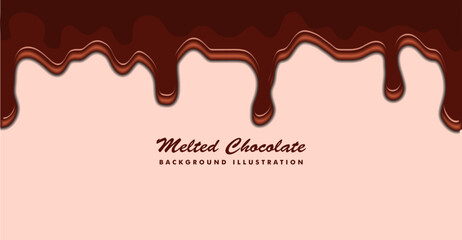 melted chocolate dripping vector illustration isolated on white background realistic