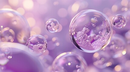 Abstract Purple water bubbles background