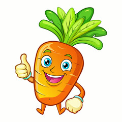 cute carrot character,white background