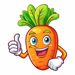cute carrot character,white background