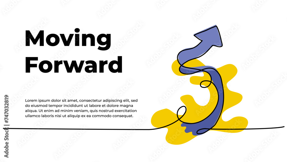 Poster continuous line design of arrows. single line decorative elements drawn on a white background