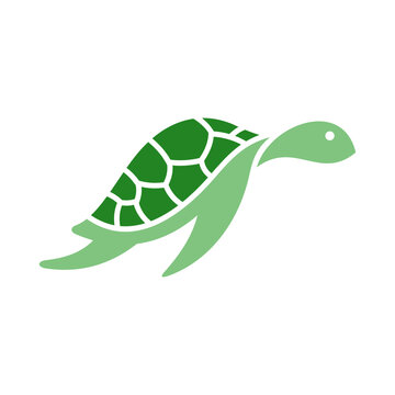 Sea Turtle Vector Logo Design Template