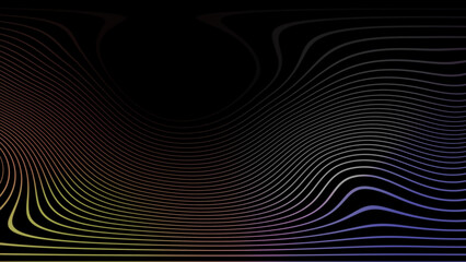 Abstract digital wave pattern with gradient colors animated on a dark background.