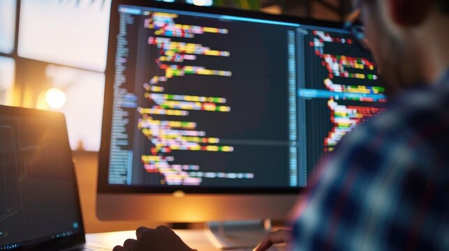 Web development and digital innovation concept Coding and programming as key elements
