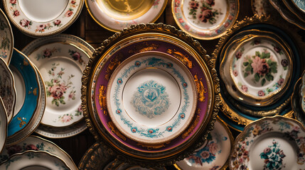 Elegant vintage decorative plates.