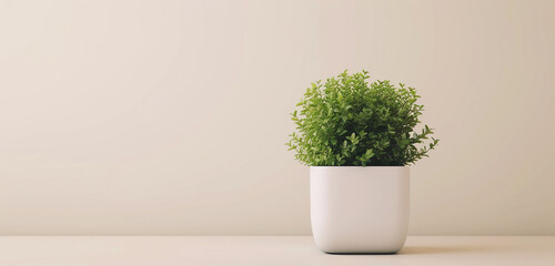 Minimalist square plant pot mockup with a smooth surface, ideal for subtle corporate logo placement and eco-friendly messages