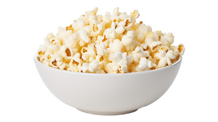 popcorn in a bowl isolated on transparent background