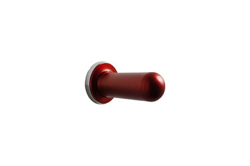 Red plug dildo on white background
