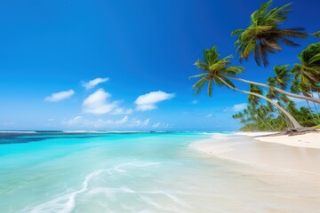 Fototapeta na wymiar Palm and tropical beach landscape
