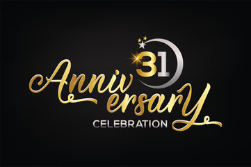 Star element gold color mixed luxury 31th anniversary invitation celebration