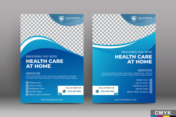 Hospital care poster template design. vector - obrazy, fototapety, plakaty