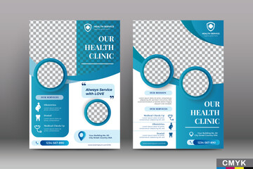 Healthcare hospital medical flyer design template