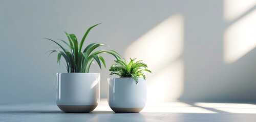 Compact desktop plant pot mockup with a modern design, suitable for small corporate logos and positive affirmations