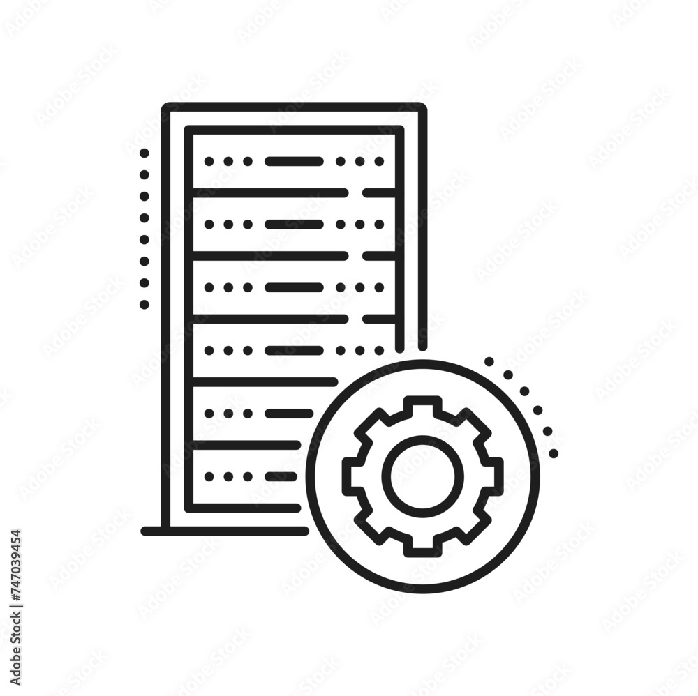 Leinwandbilder network server, cloud storage, database backup icon. remote server service, hosting datacenter, comp
