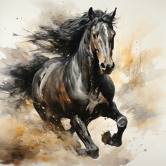 painting of a horse in gallop