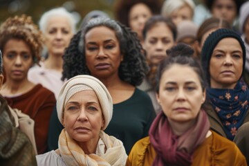 Fototapeta premium Multicultural Group of Women Standing in Unity. Generative AI