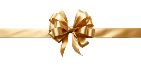 golden ribbon and bow isolated against transparent background
