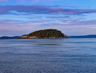 Sunset over an island 