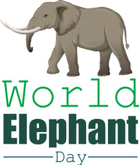 Naklejka premium Illustration honoring global elephant conservation efforts