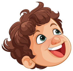 Vector illustration of a happy, smiling young boy