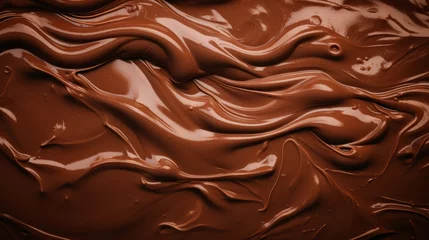 Schilderijen op glas Swirls of chocolate cream as a background. Hot chocolate. © Nikolay