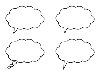 Rolgordijnen Thought bubble line icon. Speech or think bubble, empty communication cloud. Set of vector design elements. Editable stroke. © Maksim