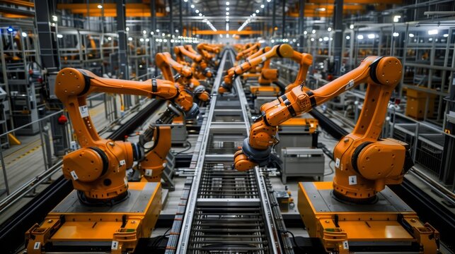 Automated Robotic Arms in Modern Factory