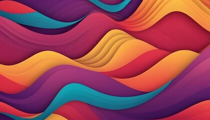 Dynamic dark colorful paper waves abstract banner design. Elegant wavy vector background
