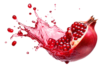 Pomegranate juice splash isolated on transparent background Remove png, Clipping Path, pen tool