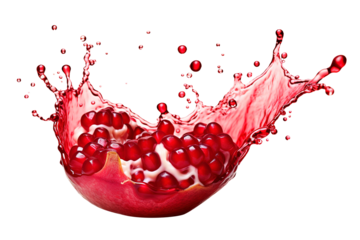 Pomegranate juice splash isolated on transparent background Remove png, Clipping Path, pen tool