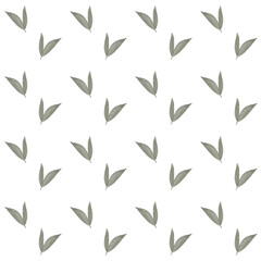 A pattern from an illustration of watercolor green twigs with leaves. It was drawn by hand.