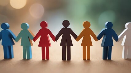 Paper Women Hand in Hand, The Power of Unity.