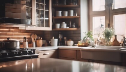 Fototapeta premium view of aesthetic kitchen design background image