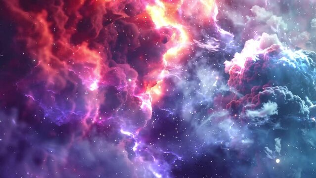 nebula space animate background concept universe. seamless looping overlay 4k virtual video animation background