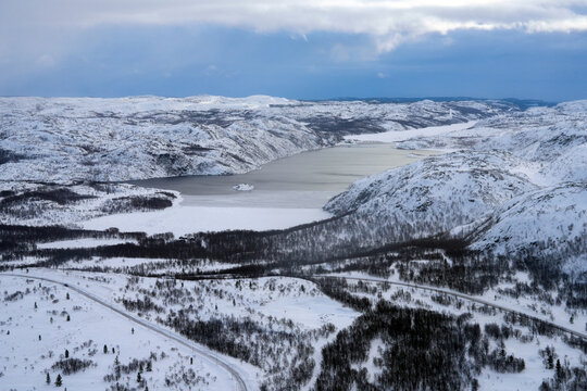 Longfjord bei Kirkenes im Winter
