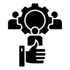 business person with gears