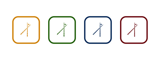 pool cue icon vector illustration. billiard cue icon in different color design.