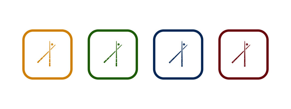 pool cue icon vector illustration. billiard cue icon in different color design.
