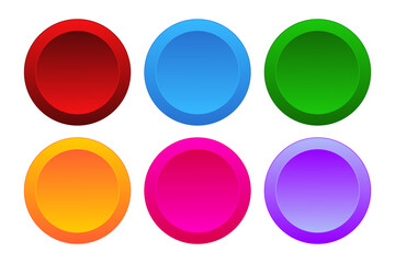 Multicolored buttons. Push, press, touch, control centre, panel, manipulation, key, knob, management, administration, operation, switch on off, stop, start, caution, help. Vector illustration