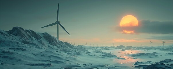 wind energy turbine windmill - obrazy, fototapety, plakaty