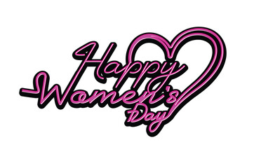 happy women's day Lettering Vector Template