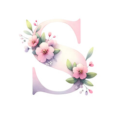 Letter S with flower