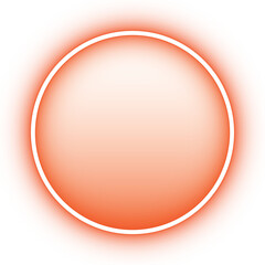 neon orange circle frame with gradient fill icon for decoration, photo frames, festival decoration, party  