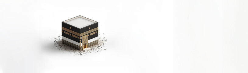 Kaaba 3d isolated white backgorund