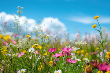 Obraz na płótnie Canvas Colourful meadow flowers in spring