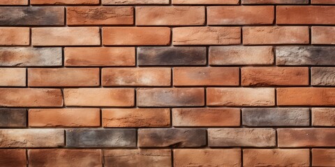 New Brown Terracotta Brick Blocks Wall Background Close Up, Pattern with Red Bricks or Brickwork House
