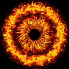 the eye iris in fire