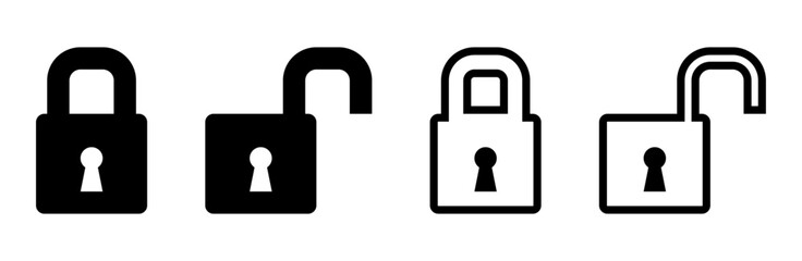 lock unlock security icon - obrazy, fototapety, plakaty
